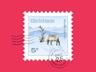 Reindeer stamp christmas christmas card design icon illustration letter north pole postage postage stamp reindeer stamp