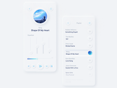 Music player minimal mobile mobile ui music skeuomorphism uidesign