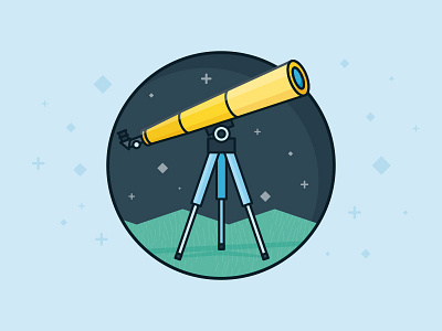 a Telescope graphic illustration space telescope vector vision