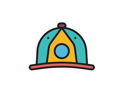 Baseball Cap baseball cap flat hat icon illustration illustrator lines outline vector