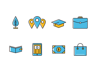 Business Icons business flat icon iconography illustration line simple vector vertical