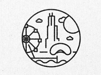 Chicago icon black chicago icon illinois illustration line symbol vector white