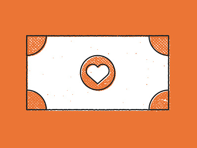 Donation Icon dollar donation giving heart icon illustration minimal orange simple vector