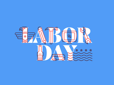 Labor Day Illustration holiday iconography illustration labor day usa vector
