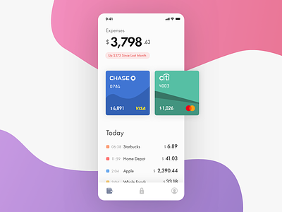 Banking App banking creditcard ios iphone mobile ui