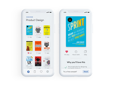 Book Recommendation App Exploration app book grid iphone library mobile ui user interface
