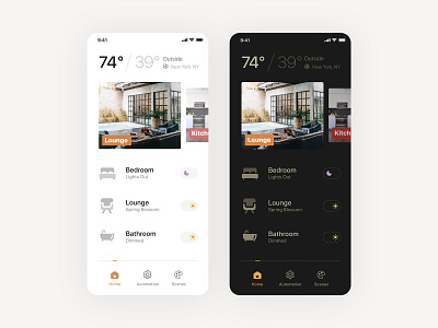 Home Automation Dashboard automation home ios iphone lighting mobile ui ux