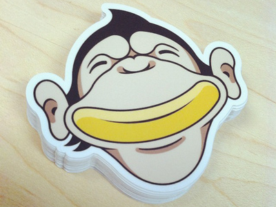 Cheeky Decals banana cartoon character decal drawing face illustration illustrator monkey sticker vector vinyl