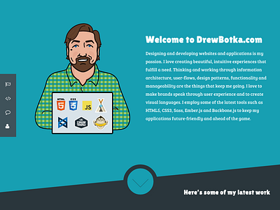 Portfolio Intro Screen cartoon character drawing face illustration illustrator nav typography ui ux vector website