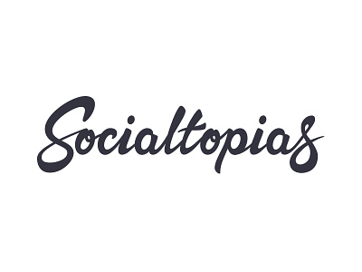 Socialtopias Script cursive flow hand drawn handwriting illustrator ink logo pen script social type typography