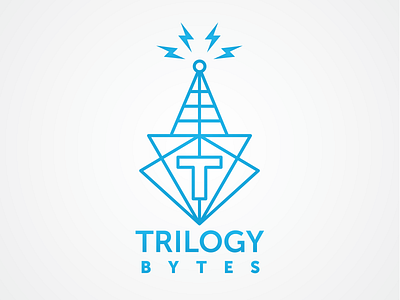 Trilogy Bytes bytes illustration illustrator lightning logo podcast radio tower trilogy
