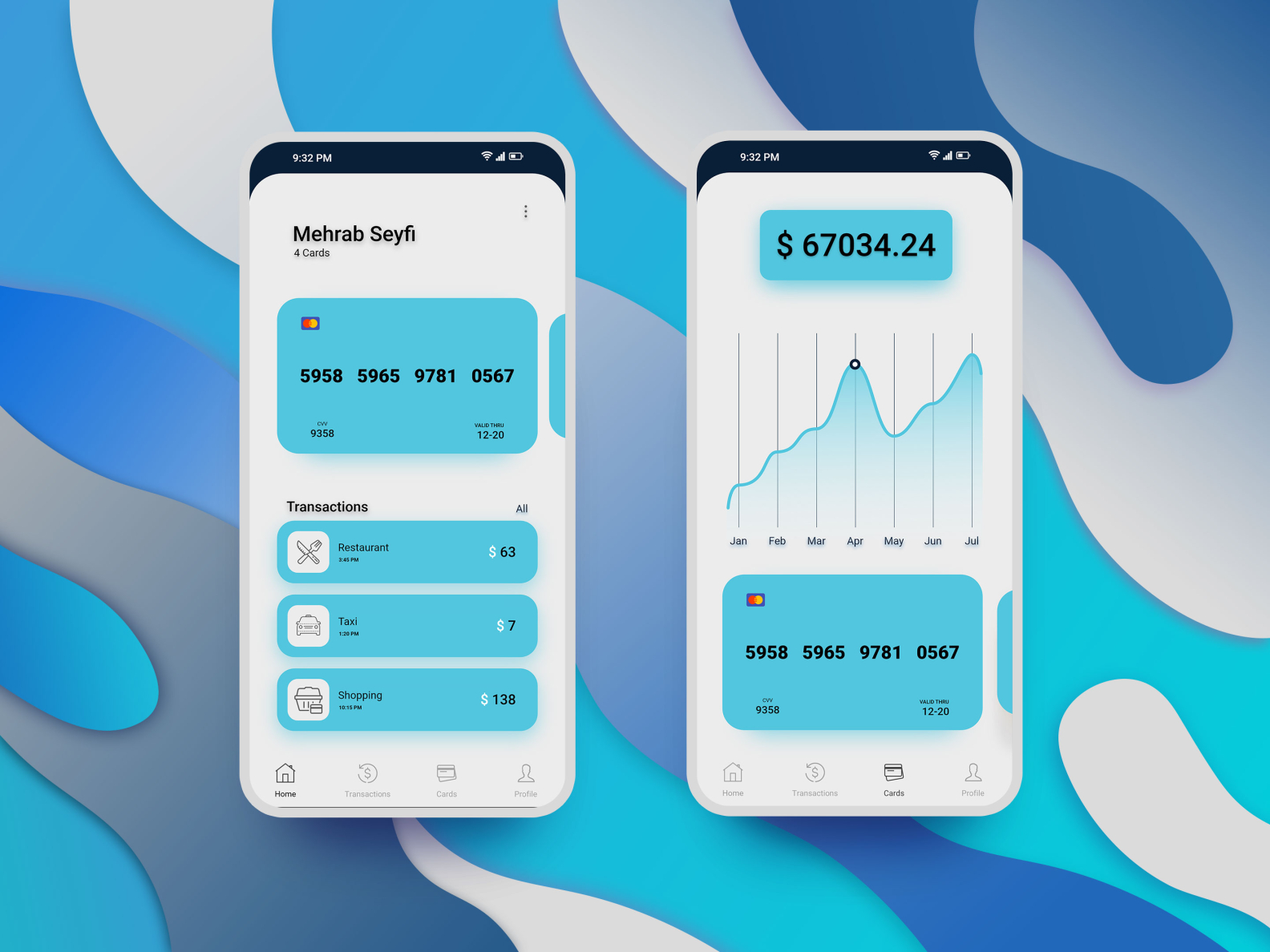 Banking App by Mehrab on Dribbble