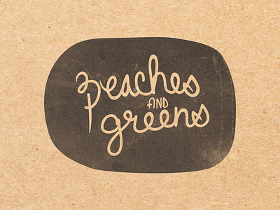 Peaches & Greens Logo 1 drawing handdrawn illustration ink lettering logo organic paper script typography