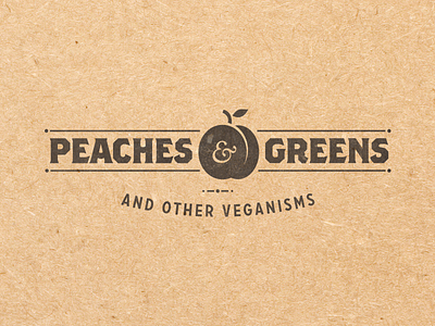 Peaches & Greens Logo 2 drawing illustration ink lettering logo organic paper serif typography