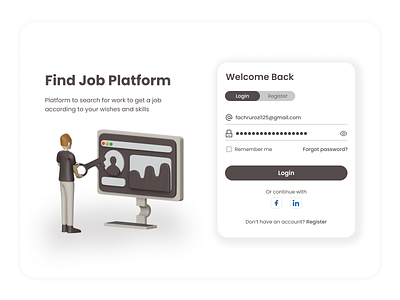 Find Job Login Screen