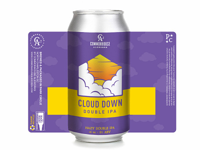 Cloud Down Double IPA Can Design beer art beer label beer label design design graphic design illustration vector
