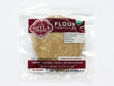 Mitla Tortilleria Flour Label Design branding design food food and beverage graphic design label design label packaging