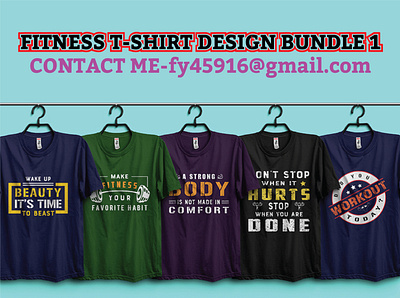 Fitness/Bodybuilding/Crossfit T-shirt Design Bundle. apparel custom t shirt design design illustration style typography t shirt ui ux vector vintage t shirt