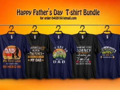 Happy Father's Day T-shirt Design Bundle.