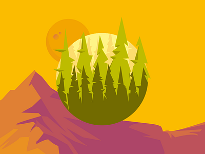Forest Badge/Icon forest icon illustration mountians