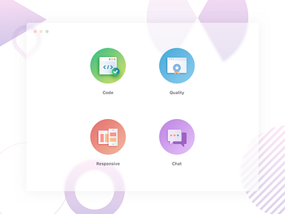 Portfolio Icons art branding chat clean code flat frontend gradient icons illustration portfolio quality responsive social umer user vector web