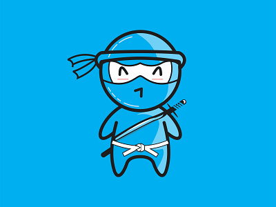 Ninja blue cartoon character cute design fighter girl girl character heroes illustration logo ninja ninja mascot logo design