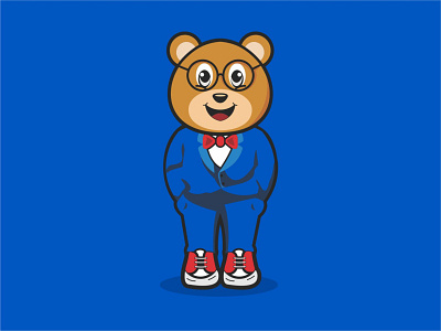 A Cute Bear Mascot 2020 trends animal bear blue cartoon character character cute design enterprise illustration logo