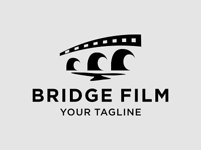 Bridge and Film Roll Logo Design branding bridge creative design film graphic design investment logo media nft outdoor river roll film street vector