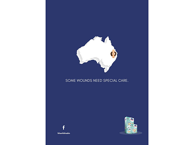 Saniplast Bandage Ad - Australia australia bandage bush fires design illustration minimal minimal ad minimal poster minimalism minimalist poster poster art poster design print ad