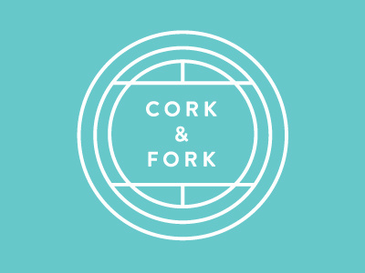 Cork and Fork Logo bar branding cork fork logo restaurant wine