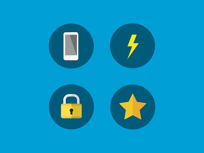 Icon-ing bolt ftux icons lock mobiledesign phone star