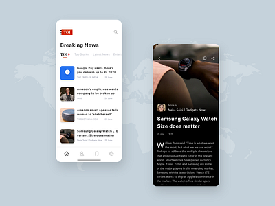 News UI design concept.