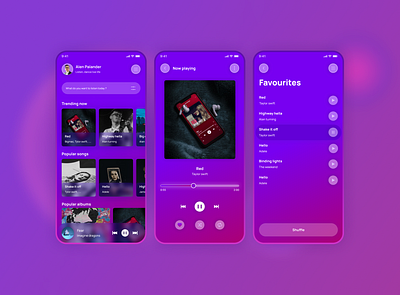 Music app app color design gradient market music music app ui ux