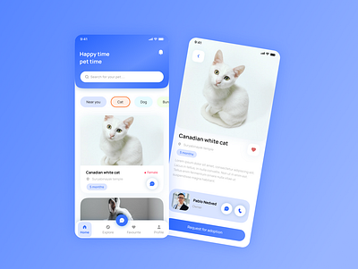 Pet adoption app concept app cats concept design mobile pet prototype ui ux