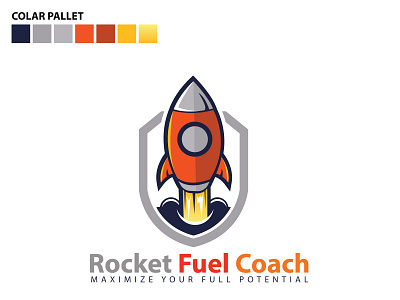 ROCKET FUEL branding business logo creative design flat logo minimal modern professional rocket logo unique