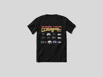 Gaming t-shirt design by freelancer mizan freelancer mizan gaming t shirt design t shirt mockup weapon