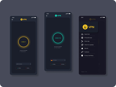 U VPN design interface mobile app design uiux vpn app