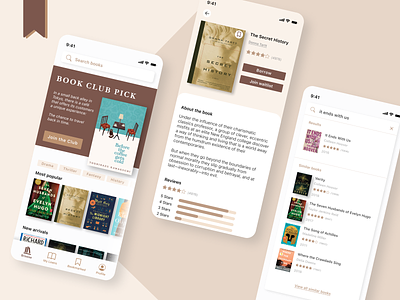 Library App app book design figma flat library minimal ui