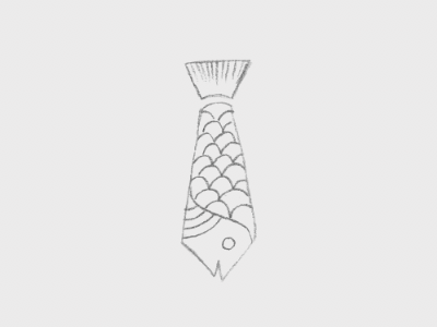 TIE + FISH fish identity logo logobrand logoflio seafood sketch tie