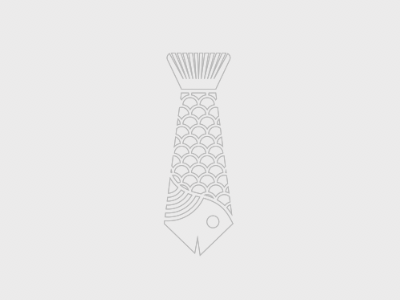 TIE + FISH fish identity logo logobrand logoflio outline seafood tie
