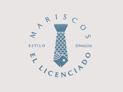 MARISCOS "EL LICENCIADO" design fish graphic identity logo logobrand logoflio seafood tie
