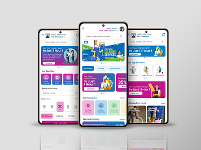 Cleaning & Maintenance Service Mobile Application UI