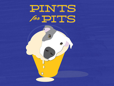 Pints For Pitties dog illustration pit bull