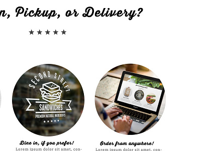 Sandwich Site Mockup