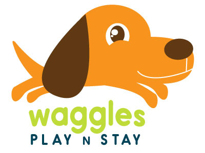 Waggles Logo dog dog daycare logo dog logo