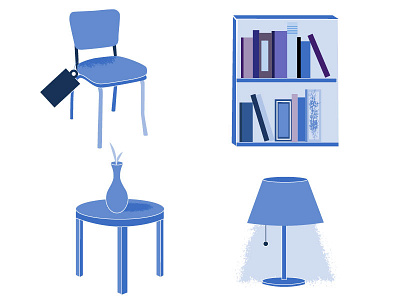 Houseware Icons bookshelf icon chair icon housewares icons icon design illustration lamp icon web design