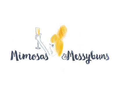 Mimosas & Messybuns logo blog blog logo graphic design illustration logo design messybun mimosa