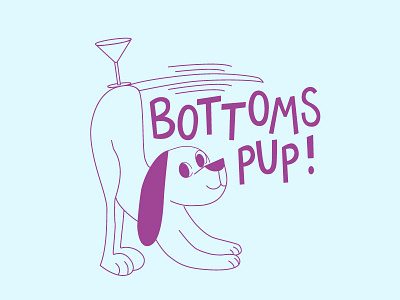 Bottoms Pup design dog graphic design illustration logo design puppy t shirt design