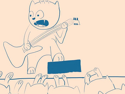 Rocking 100catsdoingthings cat cat illustration daily drawing illustration kitties kitty kitty concert rocker rockstar