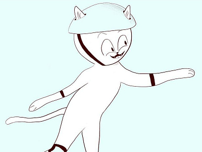 Safety First 100catsdoingthings cat cat drawing cat illustration daily drawing kitty kitty illustration rollerskating